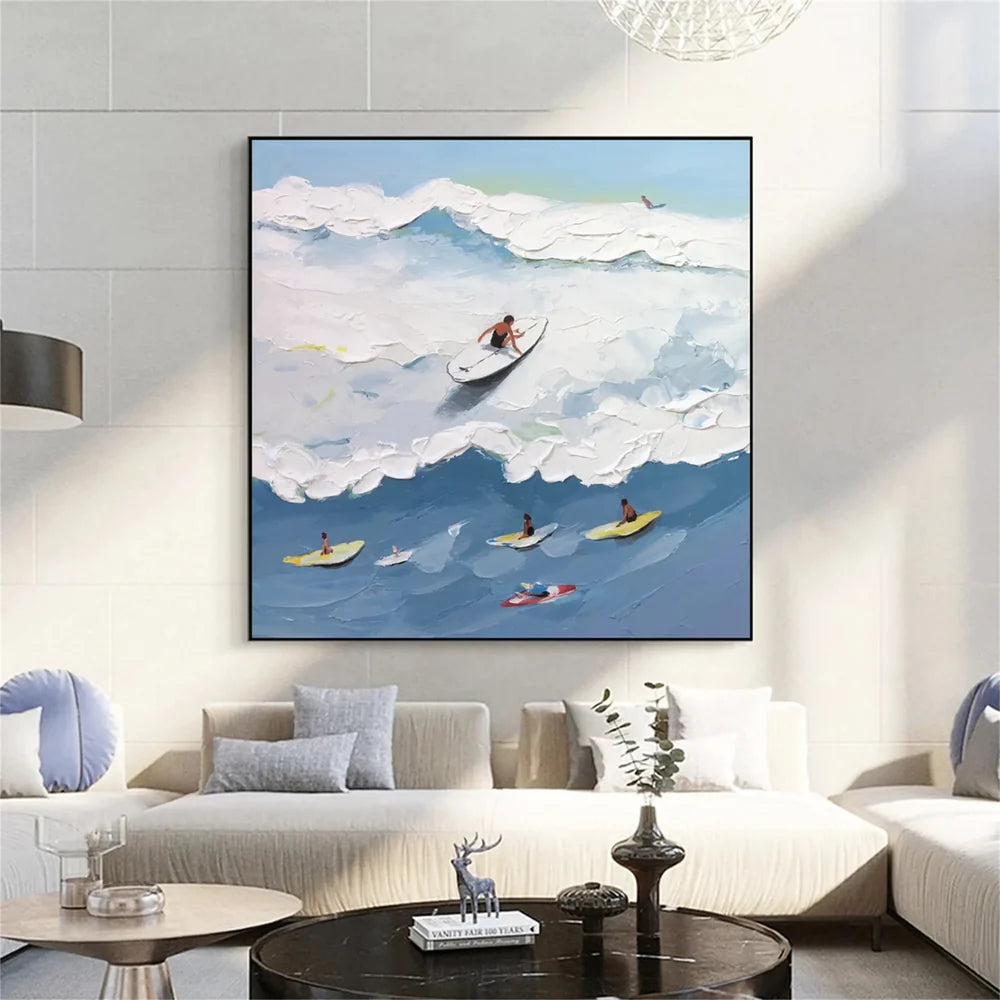 Surfing Sport Art Textured Canvas #PT026