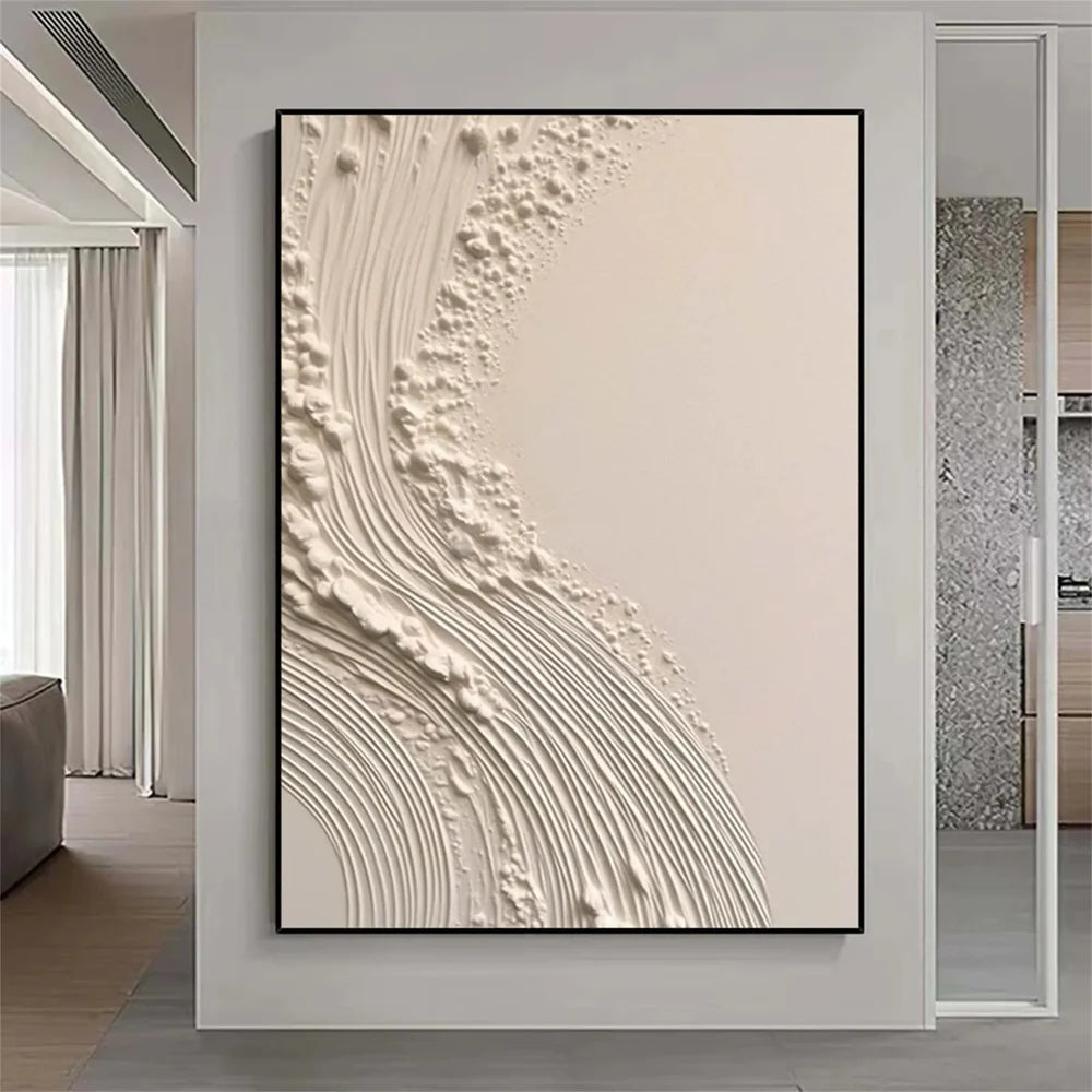 Beige and Brown Abstract Texture Wall Art #AT049