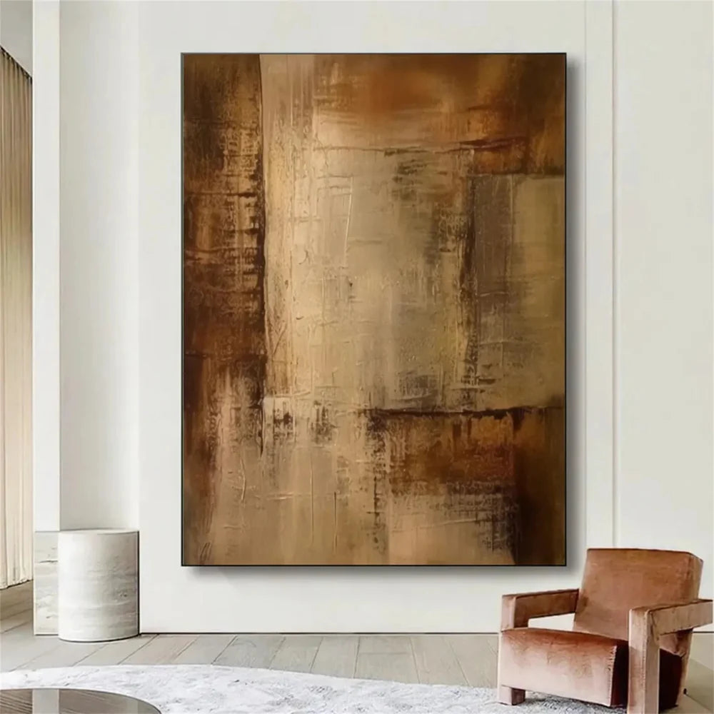 Beige and Brown Abstract Wall Art #AT105