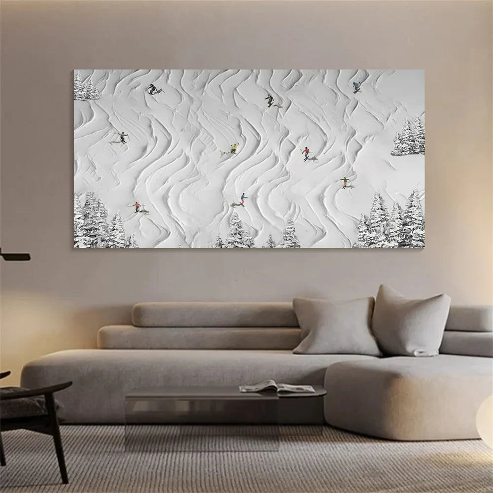 Skiing Sport Art Textured Canvas #PT002