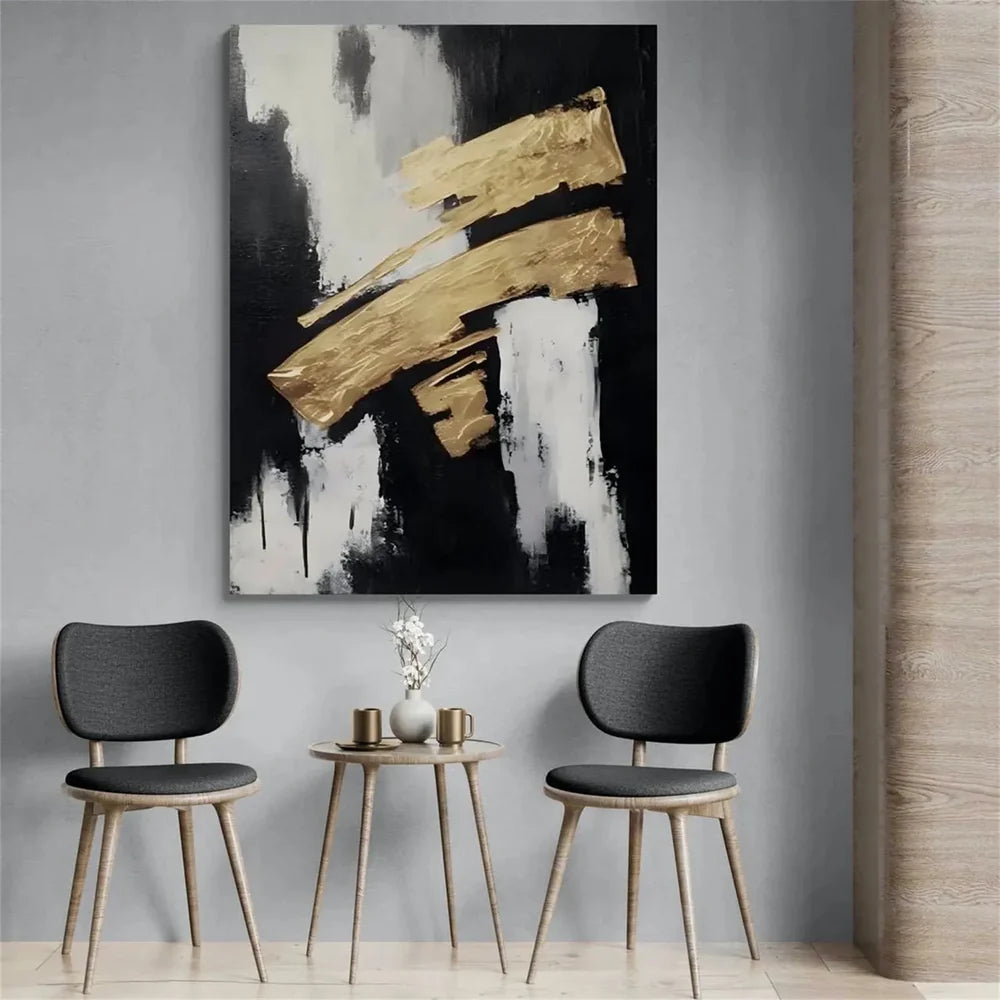 Black and White Minimalist Textured Wall Art #MT100
