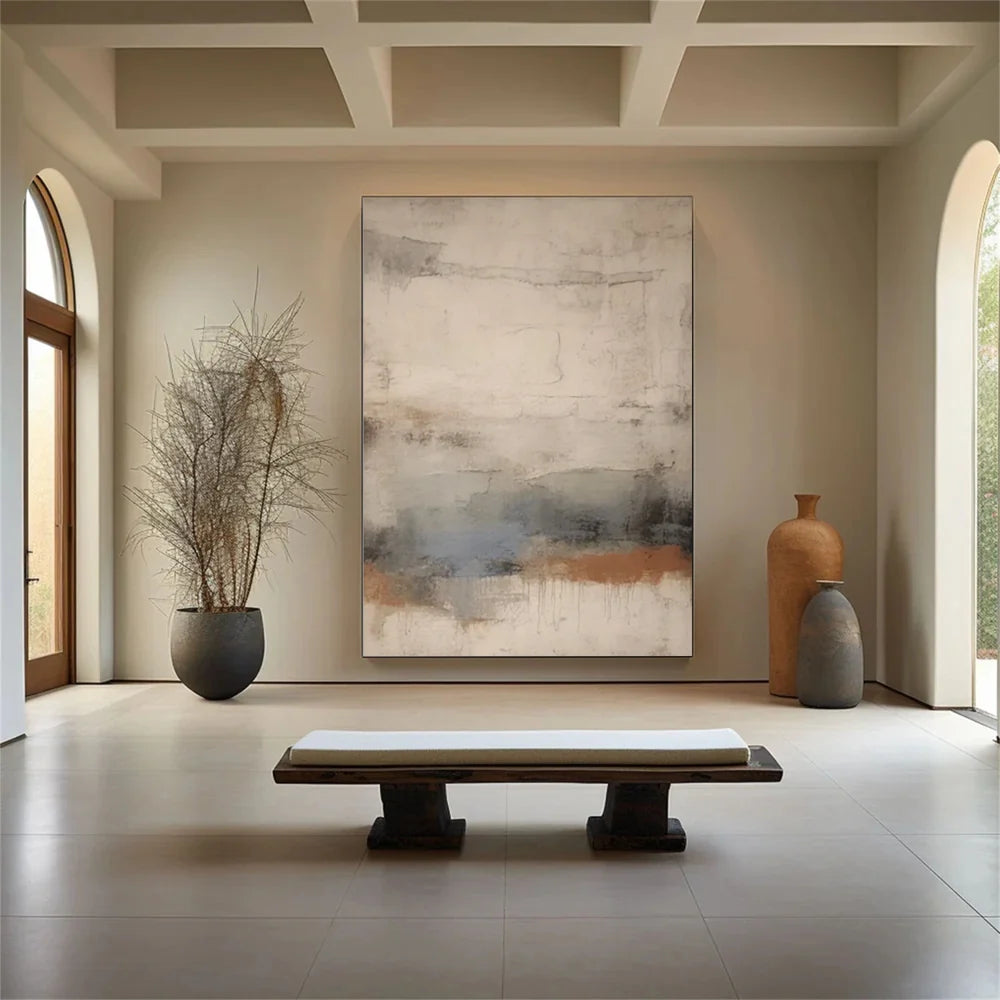 Beige and Brown Abstract Wall Art #AT112