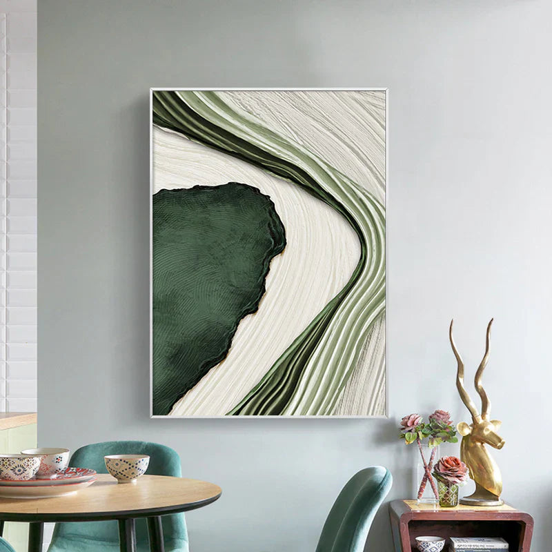 Green Minimalist Textured Wall Art #MT020