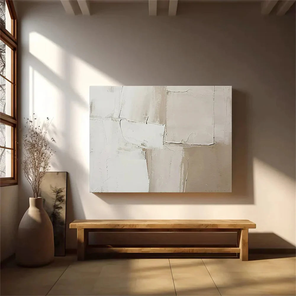 Beige and Brown Abstract Wall Art #AT010