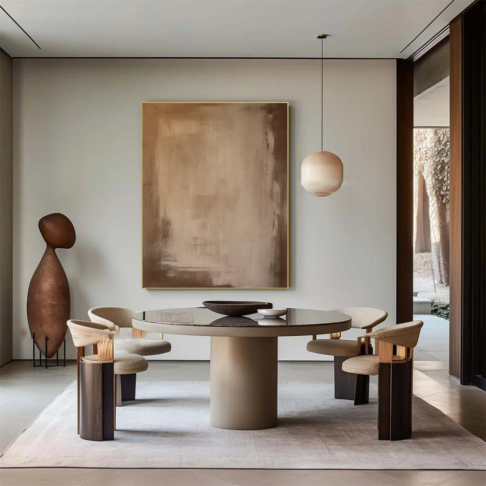 Beige and Brown Abstract Wall Art #AT111