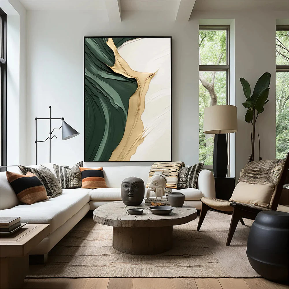 Green Abstract Textured Wall Art #AT029