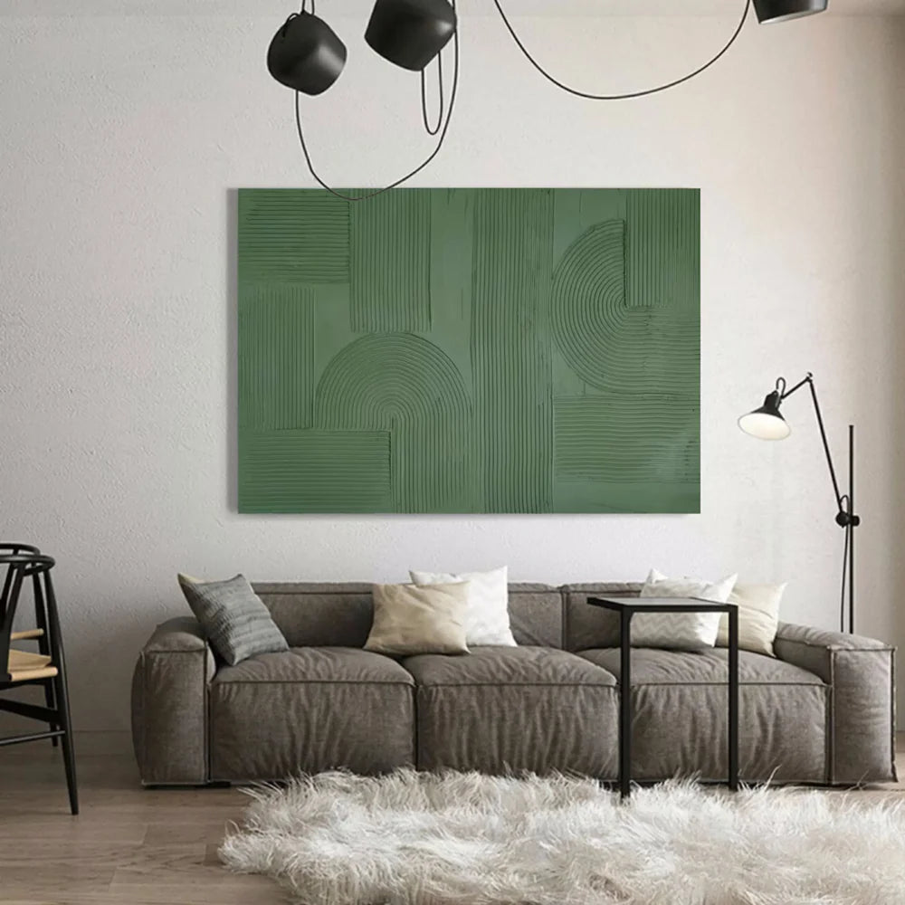 Green Minimalist Textured Wall Art #MT024