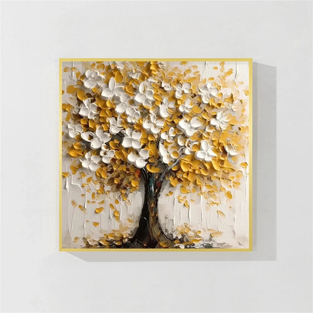 Flower & Tree Textured Abstract Wall Art #SF042