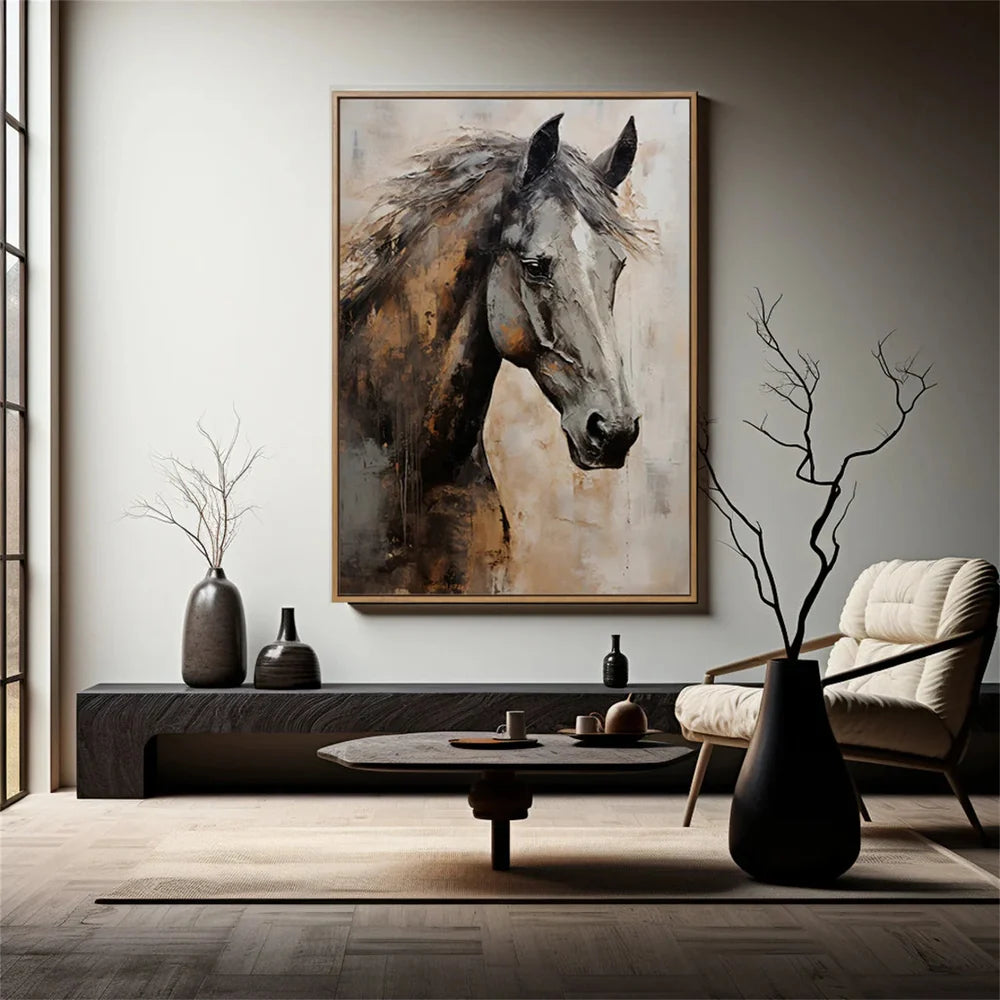 Abstract Horse Animal Textured Wall Art #DL002