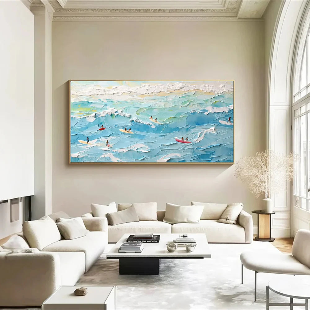 Surfing Sport Art Textured Canvas #PT029
