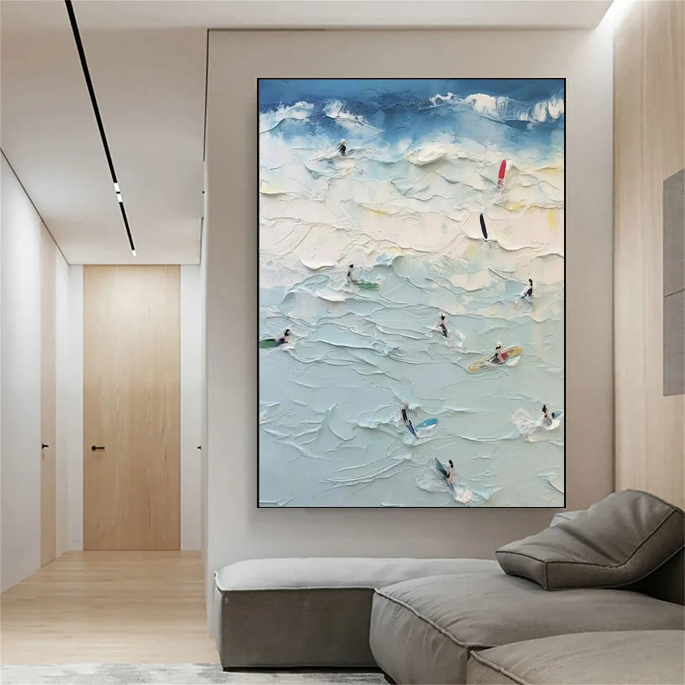 Surfing Sport Art Textured Canvas #PT030