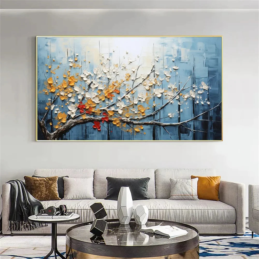 Flower & Tree Textured Abstract Wall Art #SF012