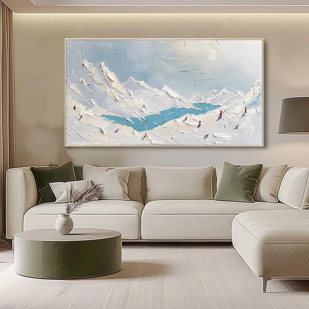 Skiing Sport Art Textured Canvas #PT007
