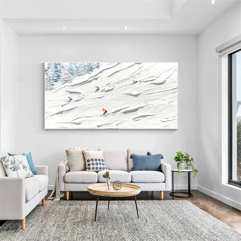 Skiing Sport Art Textured Canvas #PT001