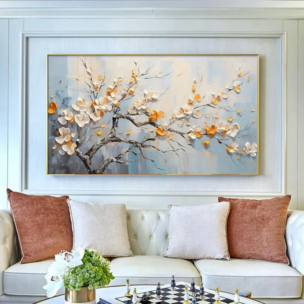 Flower & Tree Textured Abstract Wall Art #SF011