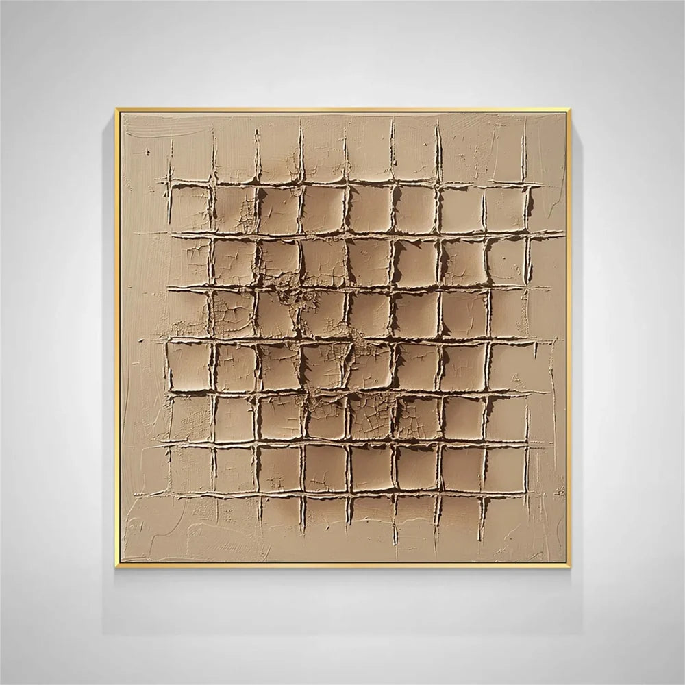 Beige and Brown Abstract Texture Wall Art #AT013