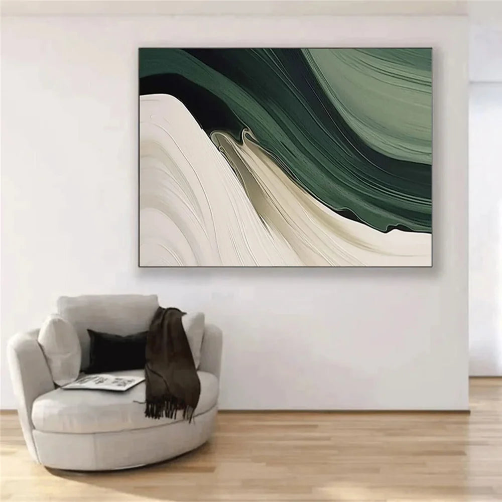 Green Abstract  Wall Art #AT028