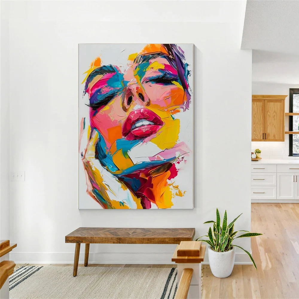 Abstract Portrait Textured Wall Art #PB015