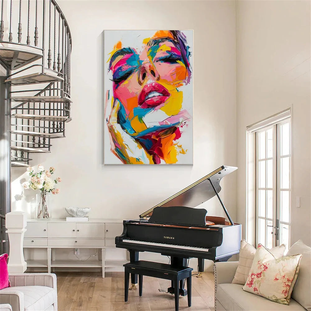 Abstract Portrait Textured Wall Art #PB015
