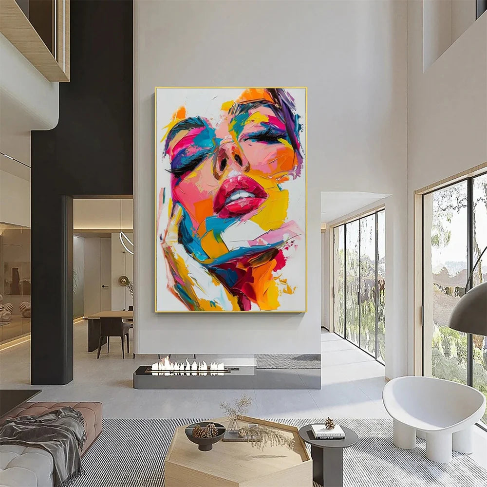 Abstract Portrait Textured Wall Art #PB015