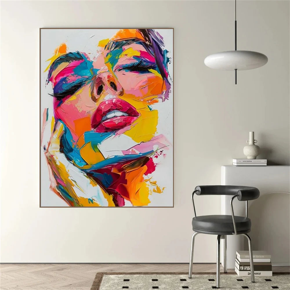 Abstract Portrait Textured Wall Art #PB015
