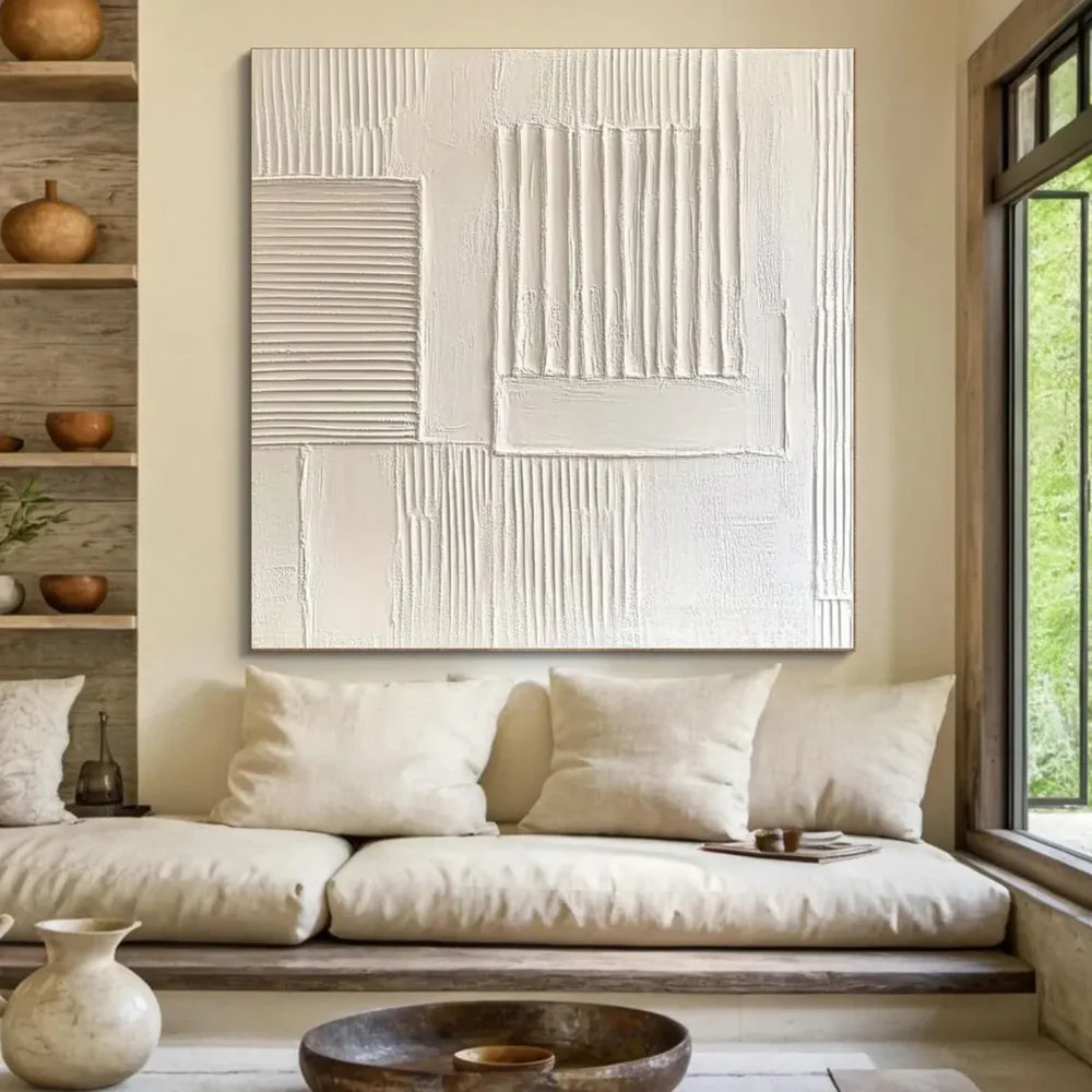 Beige and Brown Abstract Texture Wall Art #AT084