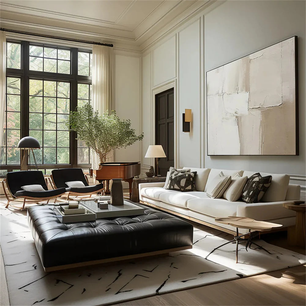 Beige and Brown Abstract Wall Art #AT010