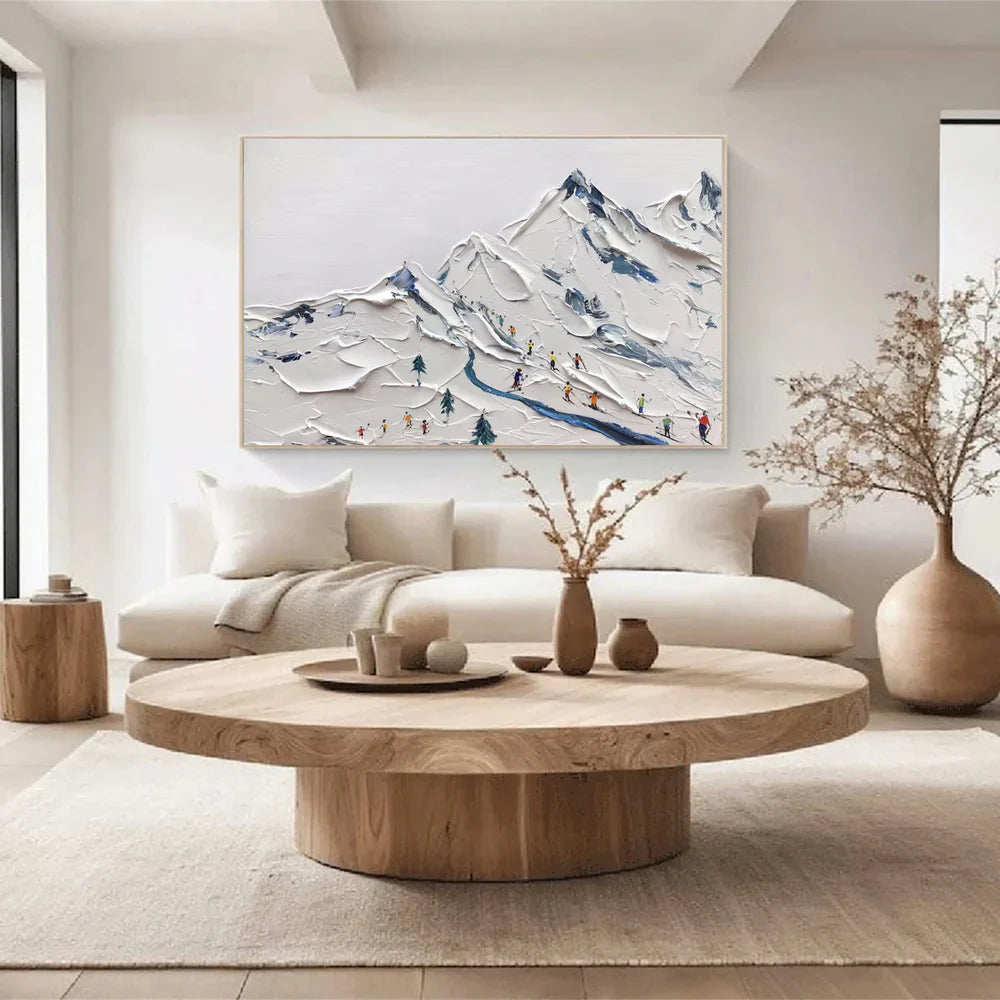 Skiing Sport Art Textured Canvas #PT010