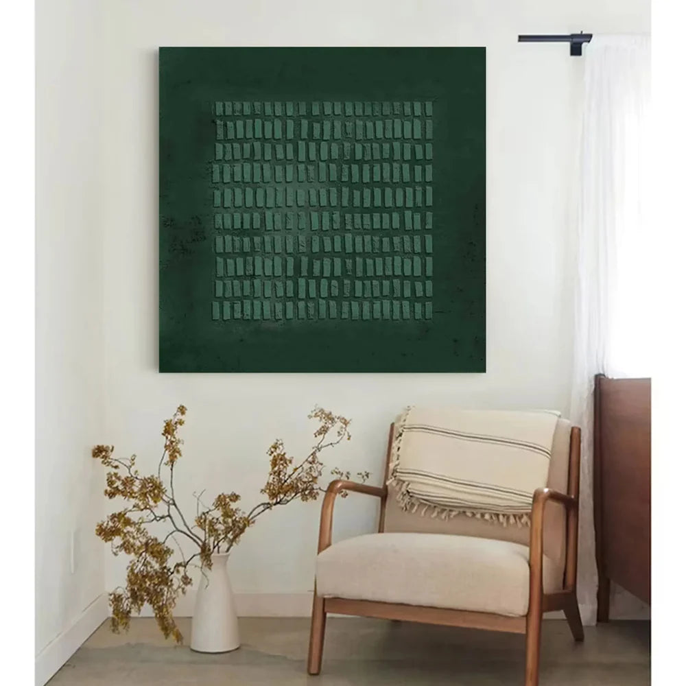 Green Minimalist Textured Wall Art #MT021