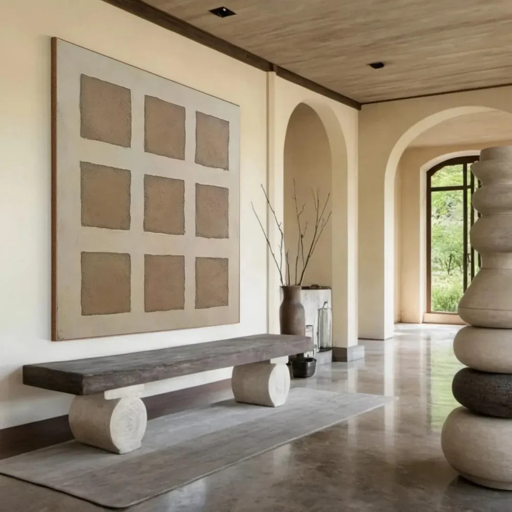 Beige & Brown Wabi Sabi Abstract Wall Art #WT040