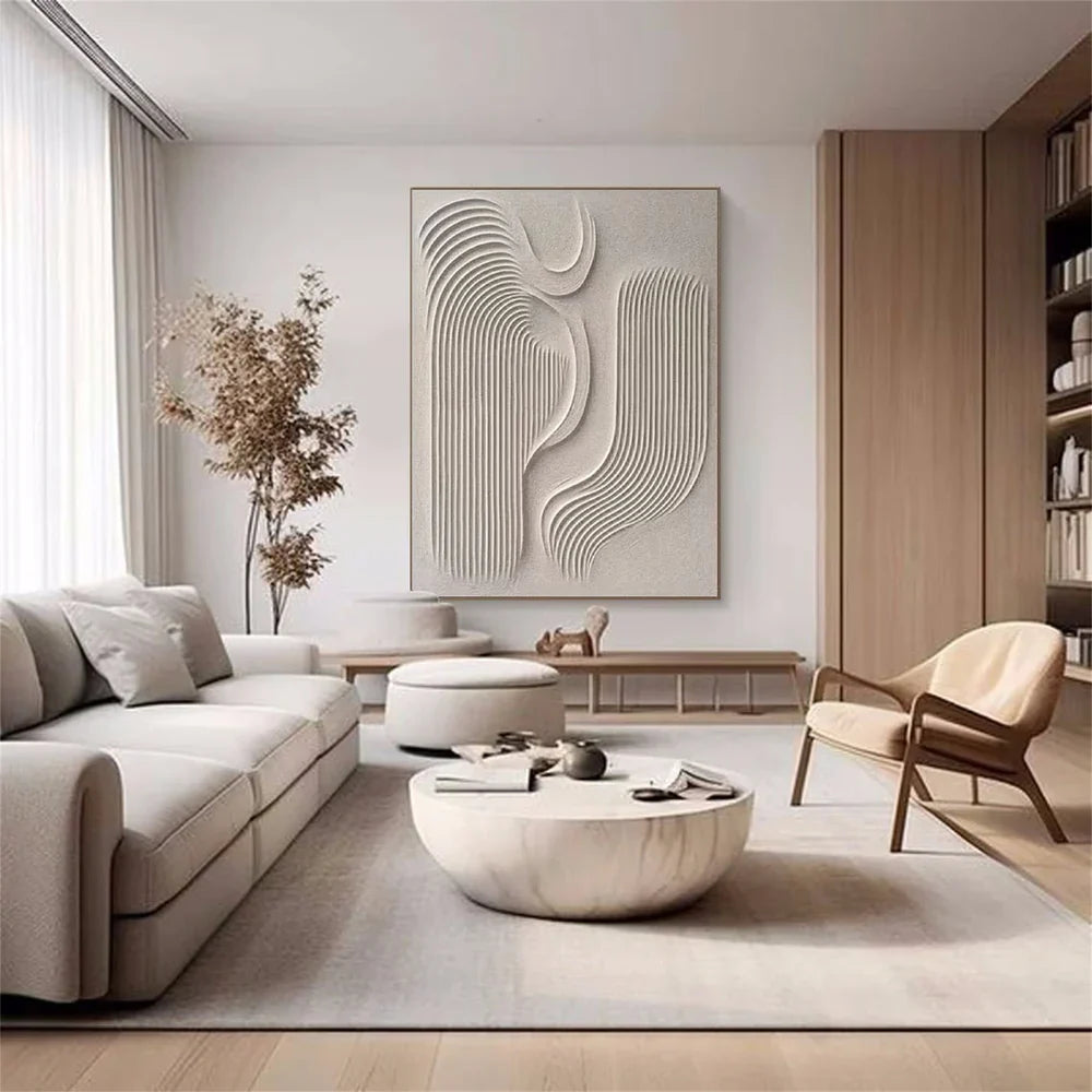 Beige and Brown Abstract Texture Wall Art #AT012