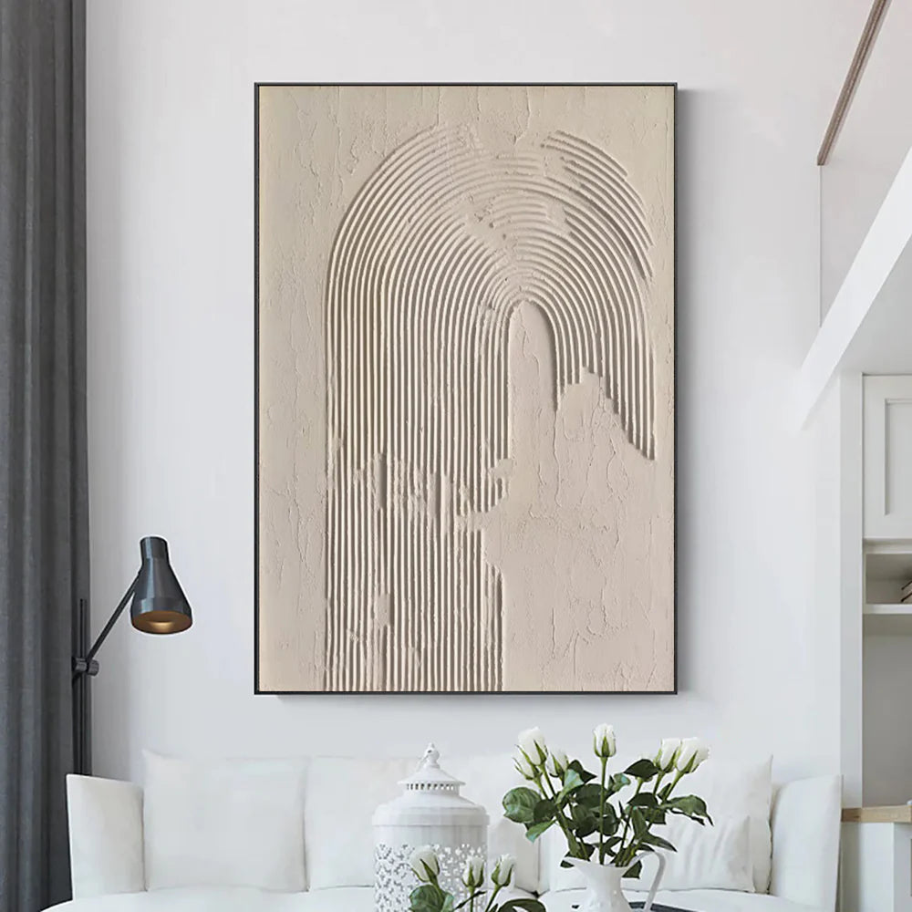 Beige and Brown Abstract Texture Wall Art #AT042