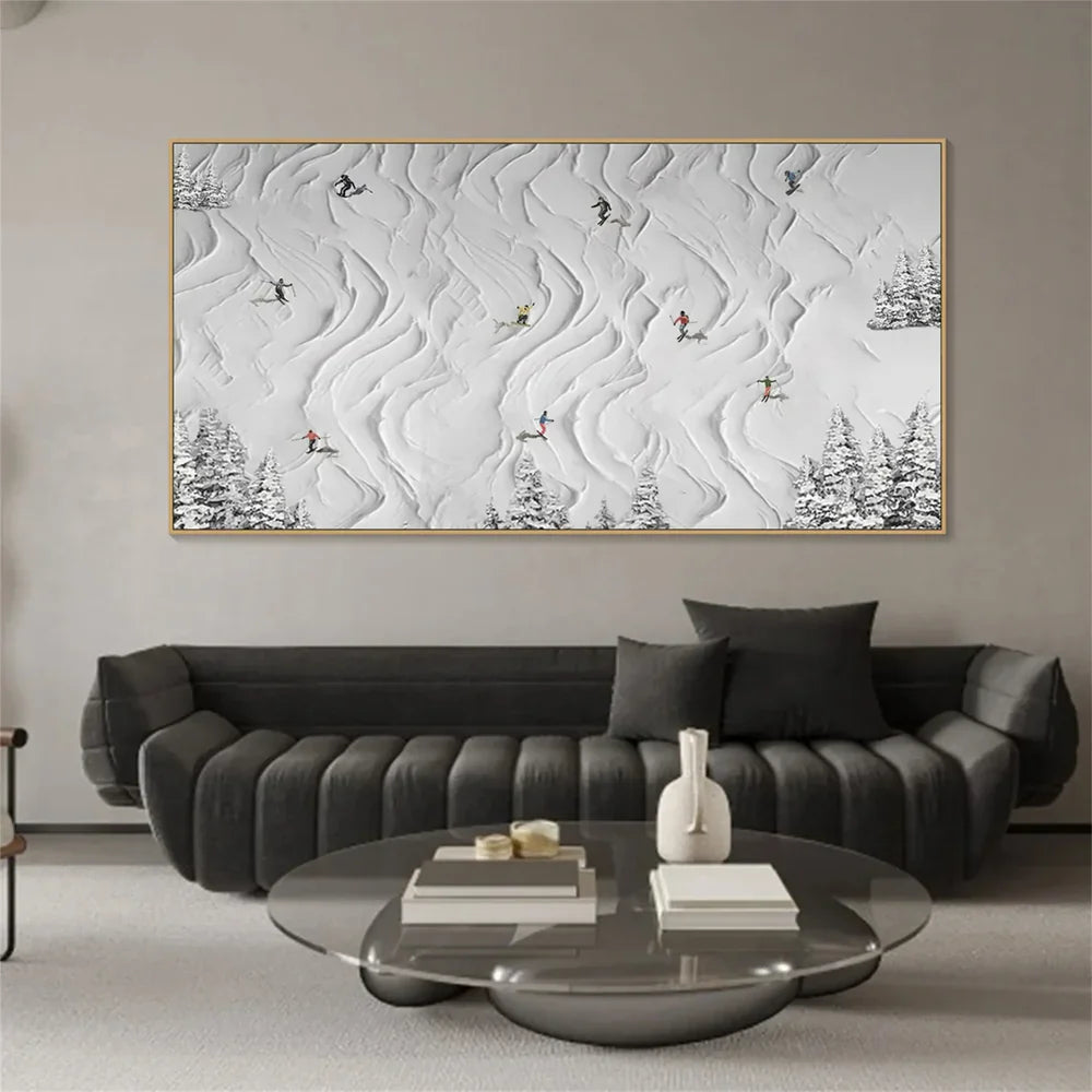 Skiing Sport Art Textured Canvas #PT002