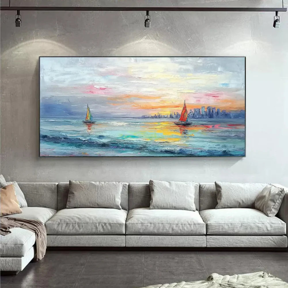 Ocean & Sky Abstract Wall Art #MO062