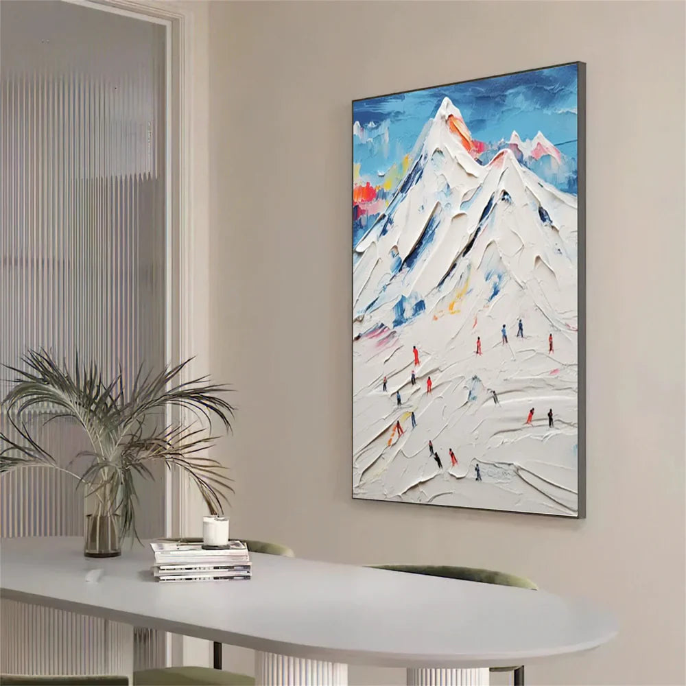 Skiing Sport Art Textured Canvas #PT013