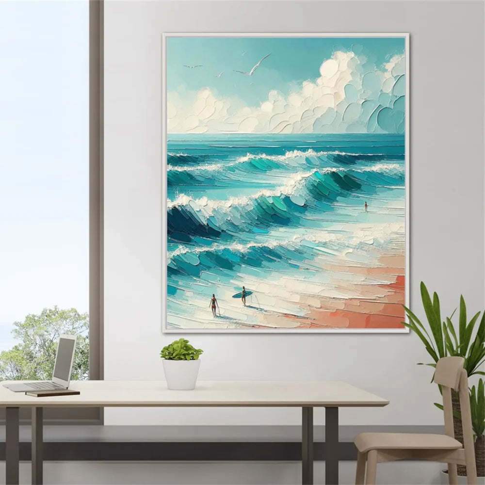 Surfing Sport Art Textured Canvas #PT033