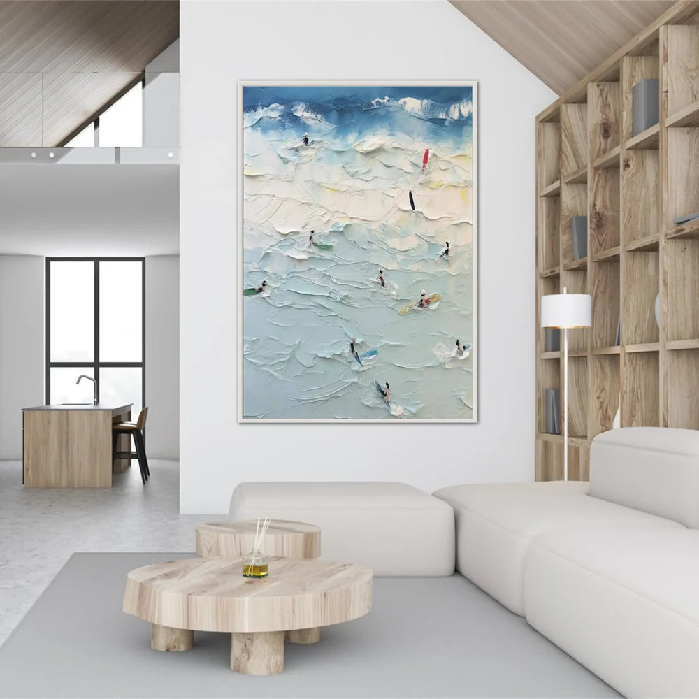 Surfing Sport Art Textured Canvas #PT030