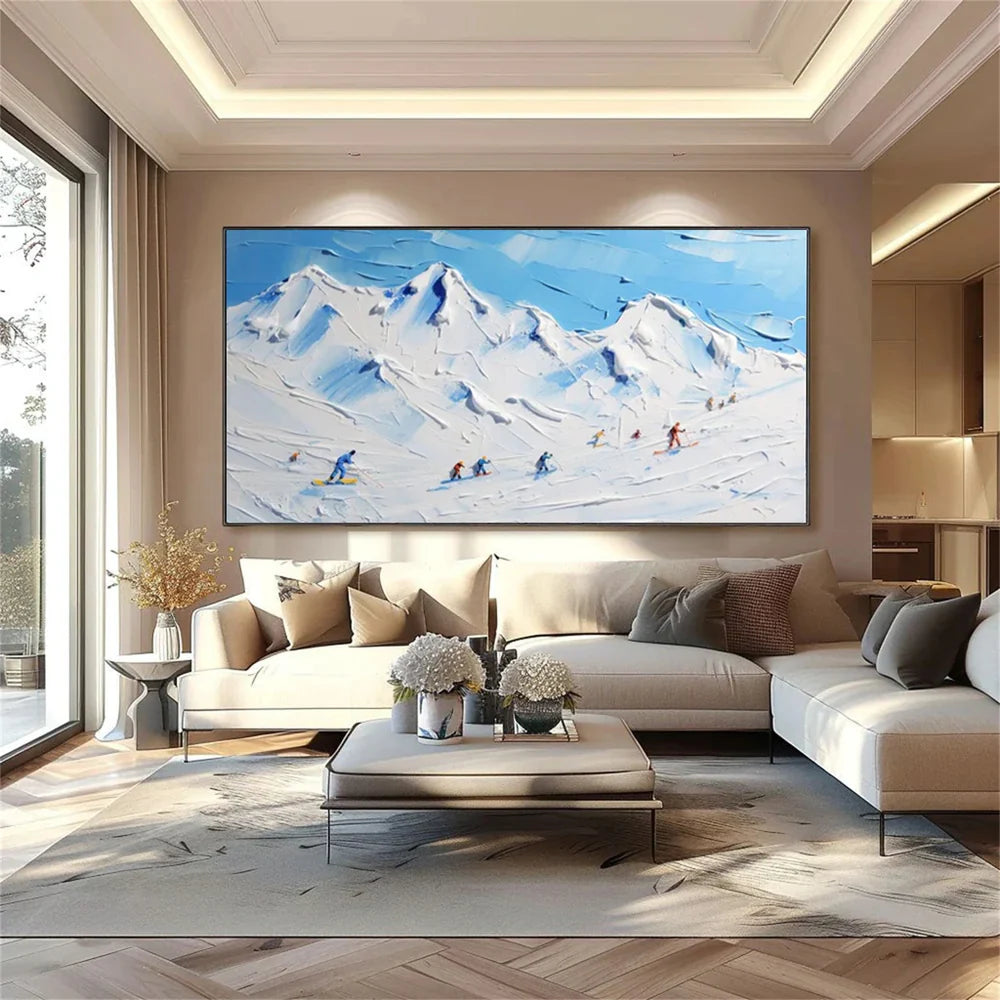 Skiing Sport Art Textured Canvas #PT036