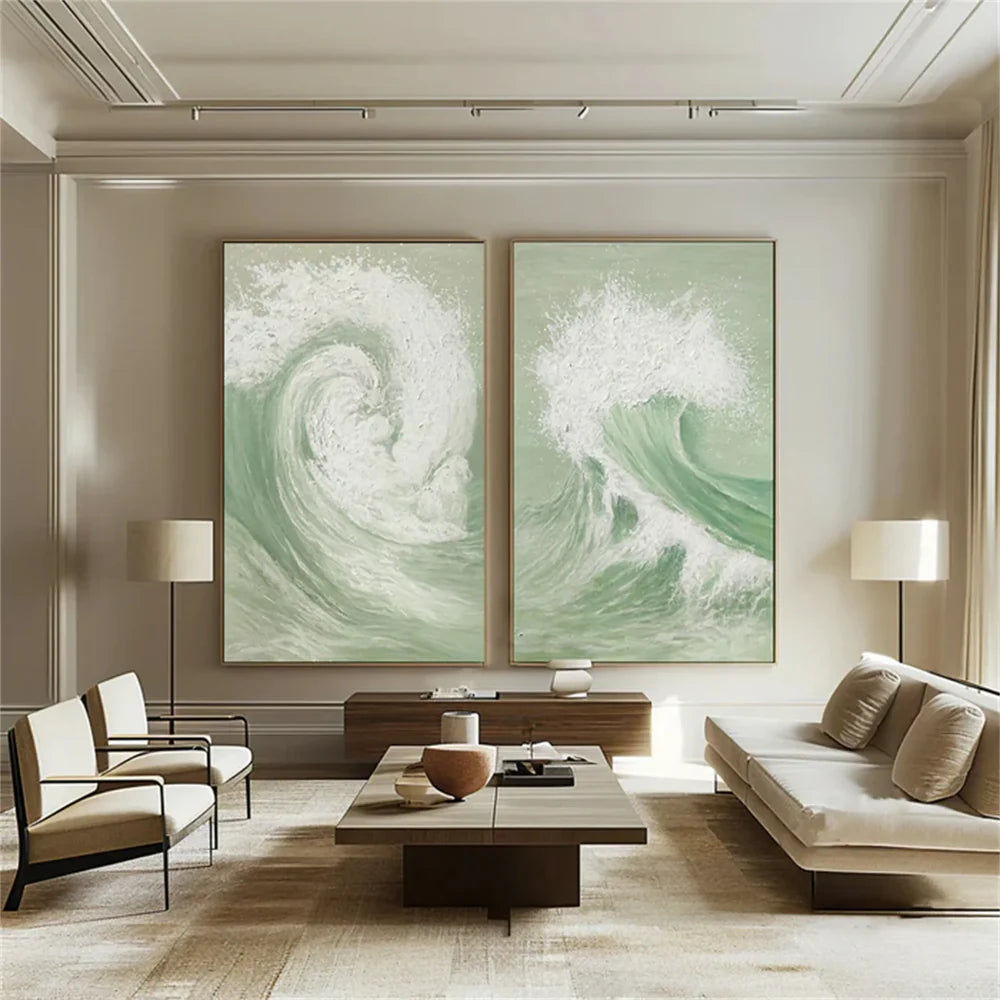 Ocean & Sky Abstract Set of 2 Wall Art #MO066