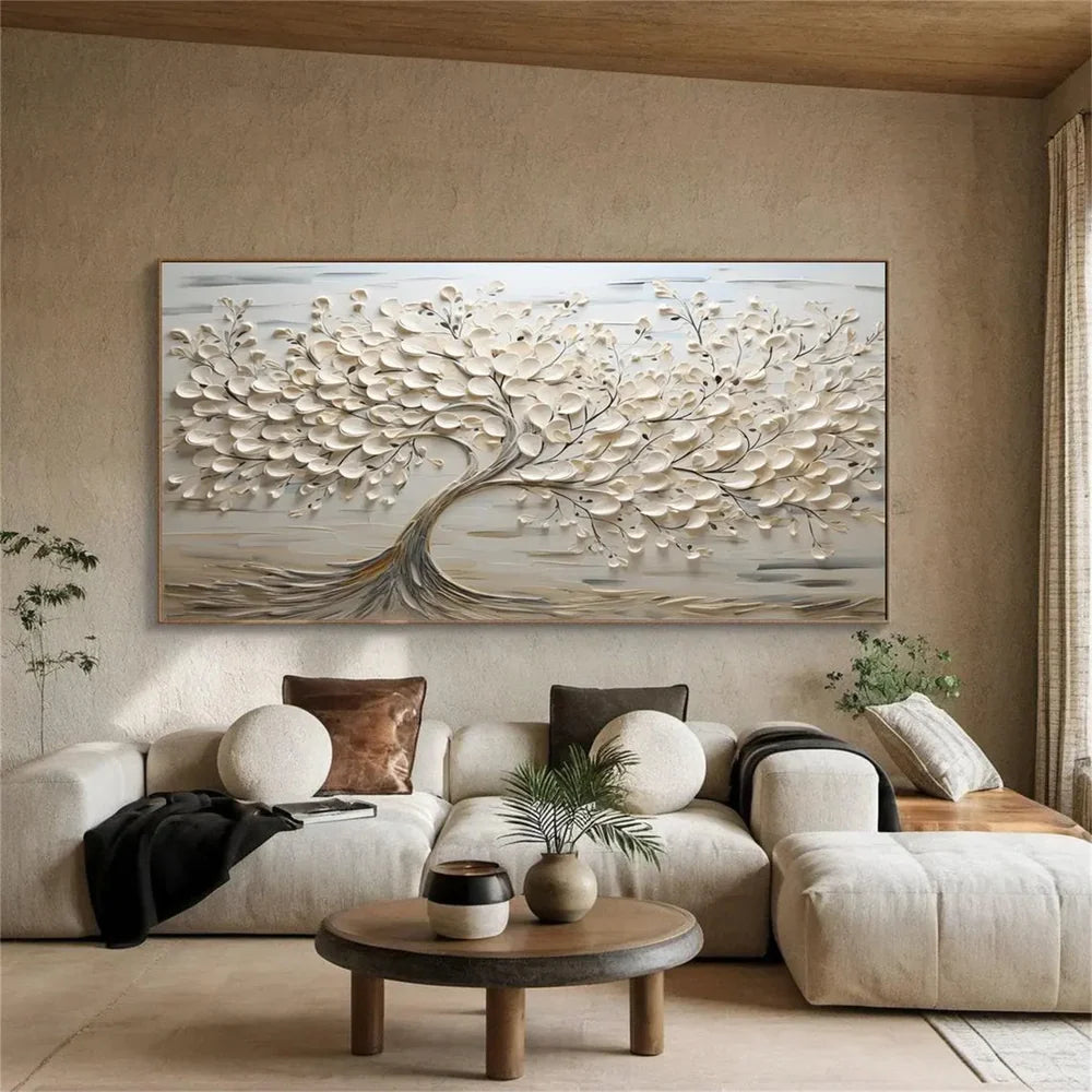 Flower & Tree Textured Abstract Wall Art #SF015