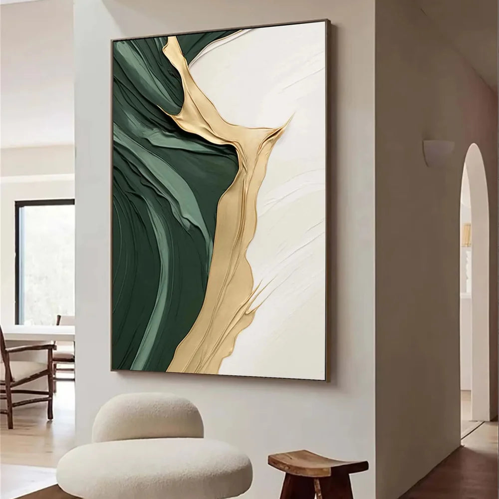 Green Abstract Textured Wall Art #AT029