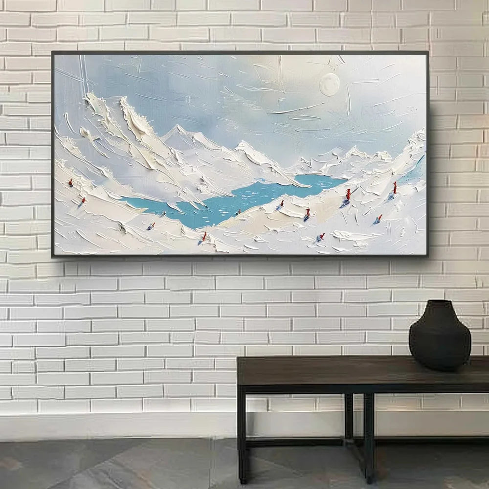 Skiing Sport Art Textured Canvas #PT007