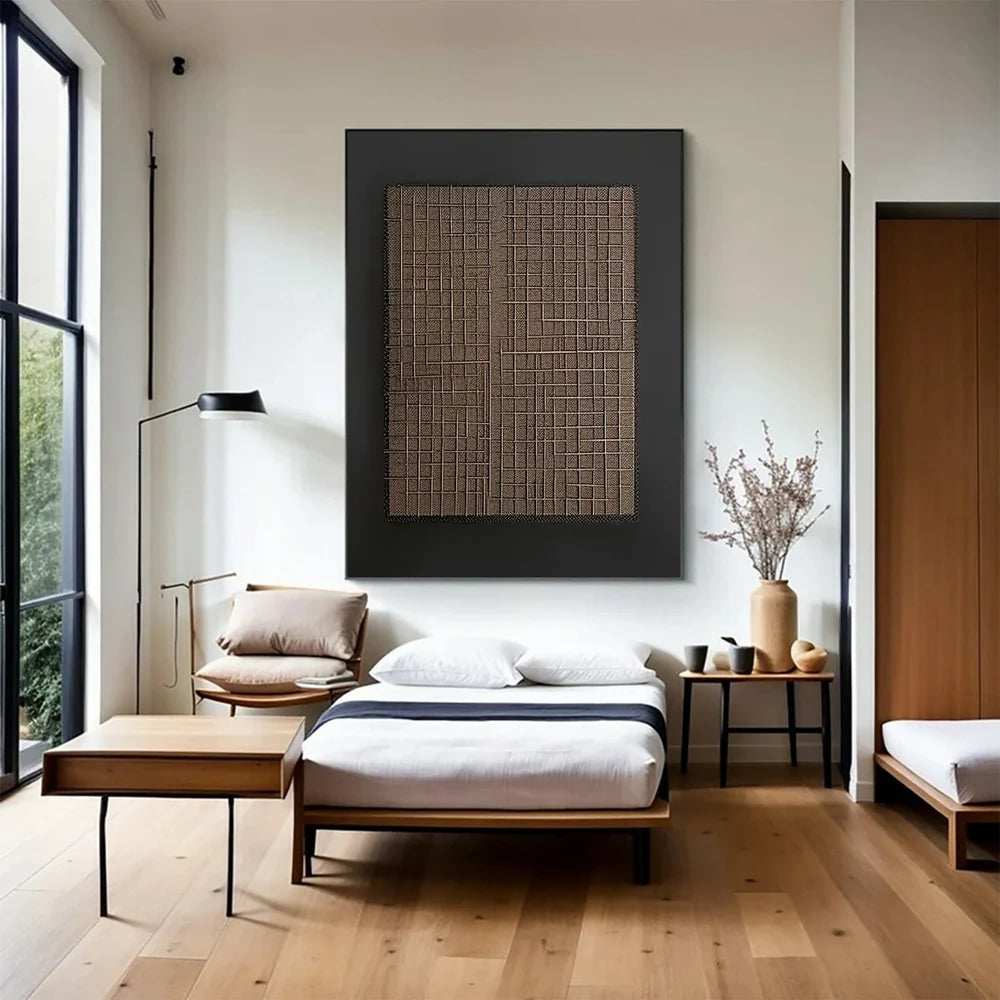 Black and Brown Abstract Texture Wall Art #AT011