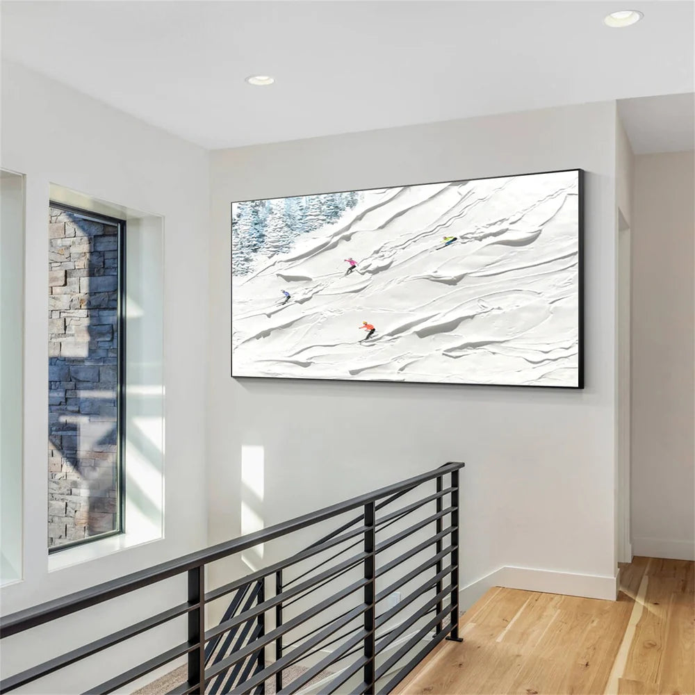 Skiing Sport Art Textured Canvas #PT001