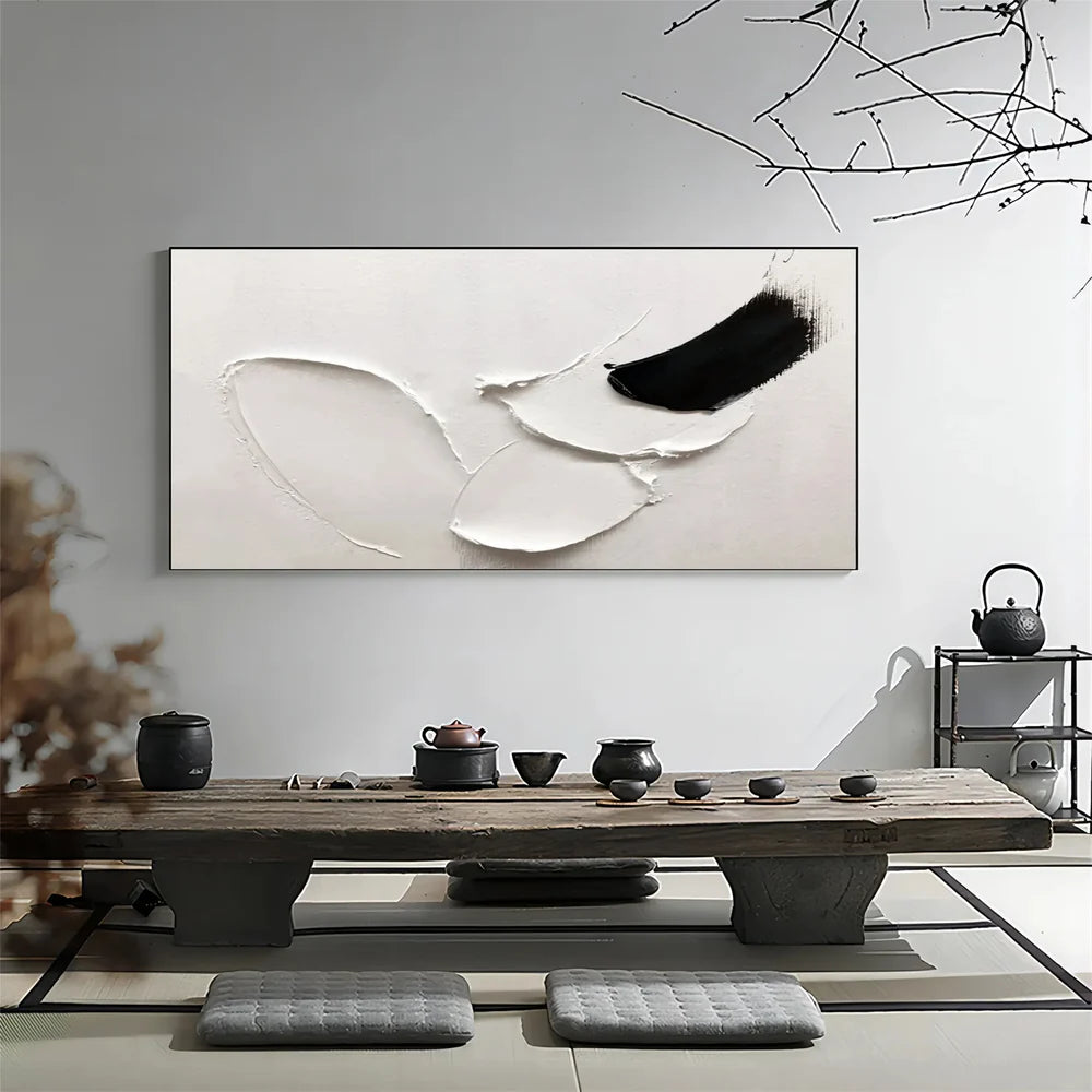 Black and White Minimalist Textured Wall Art #MT115