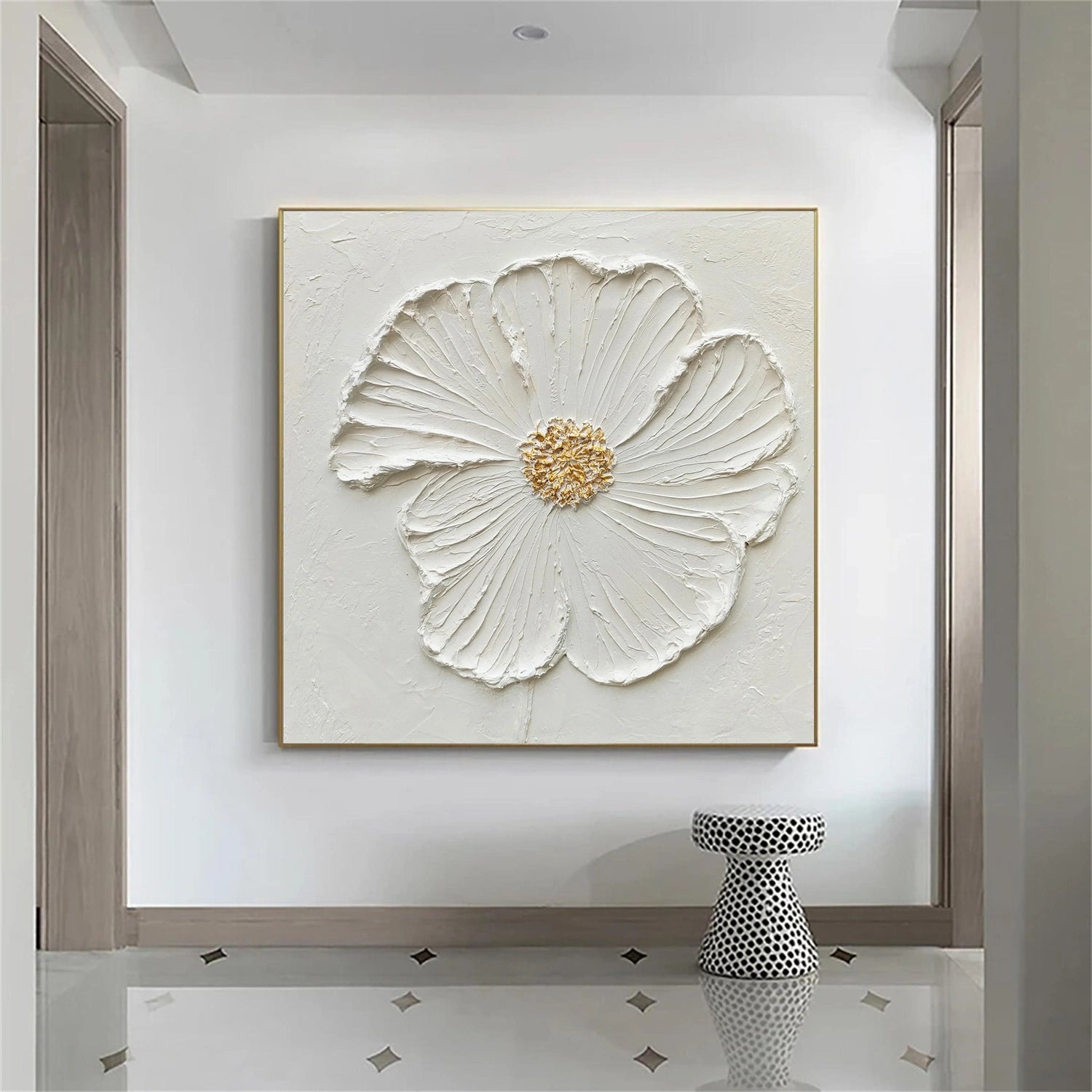 Flower & Tree Textured Abstract Wall Art #SF044