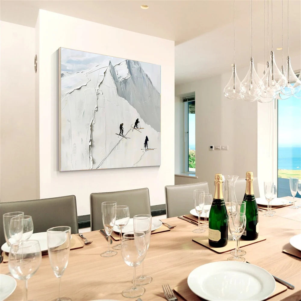 Skiing Sport Art Textured Canvas #PT006