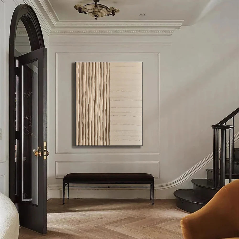 Beige and Brown Abstract Texture Wall Art #AT015