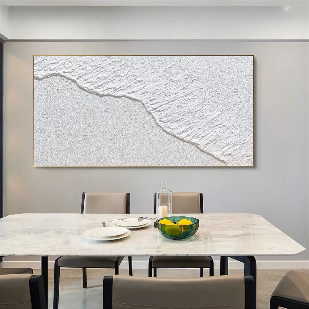 White Minimalist Textured Wall Art #MT026