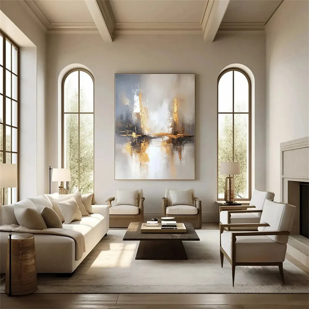 Beige and Brown Abstract Wall Art #AT108